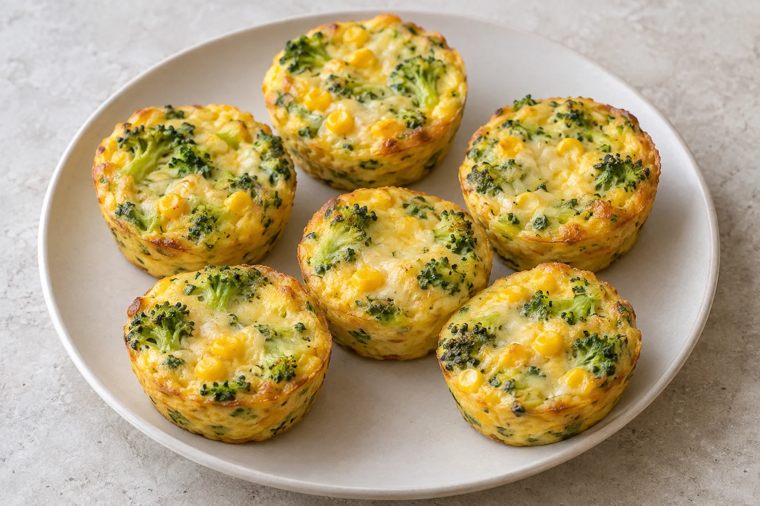 Яичные маффины с брокколи и кукурузой