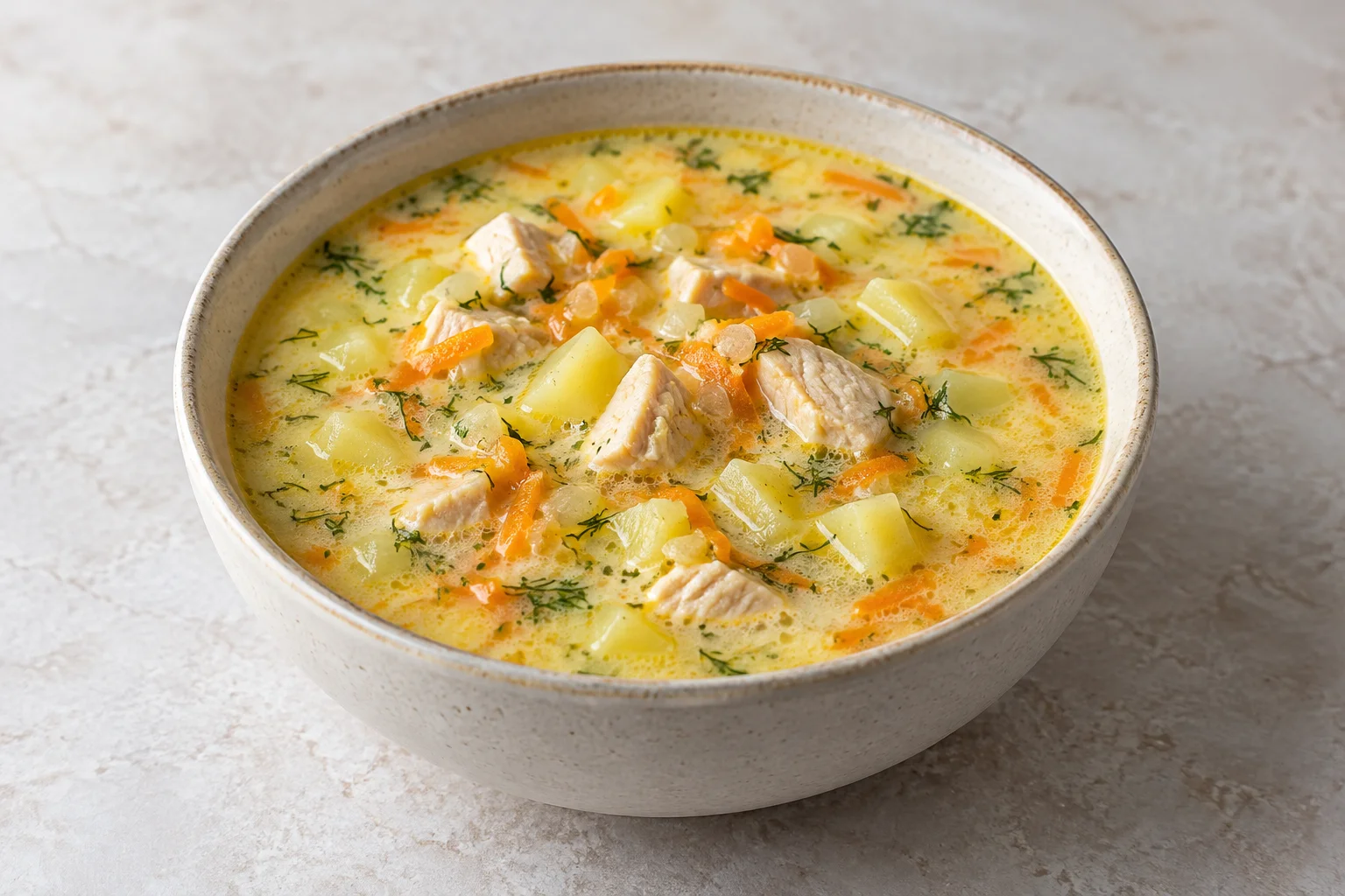 Сырный суп с курицей