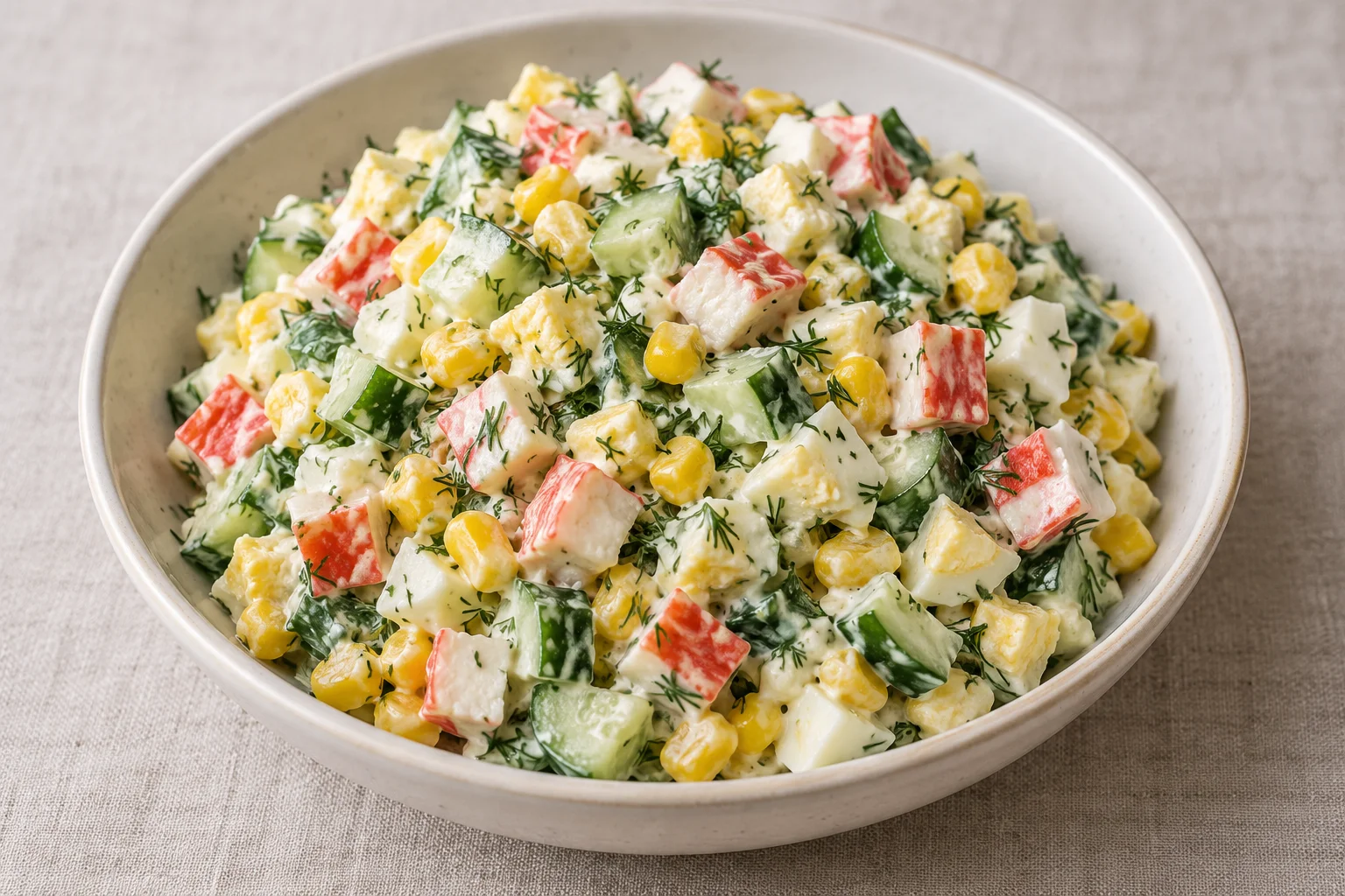 Салат с крабовыми палочками и кукурузой